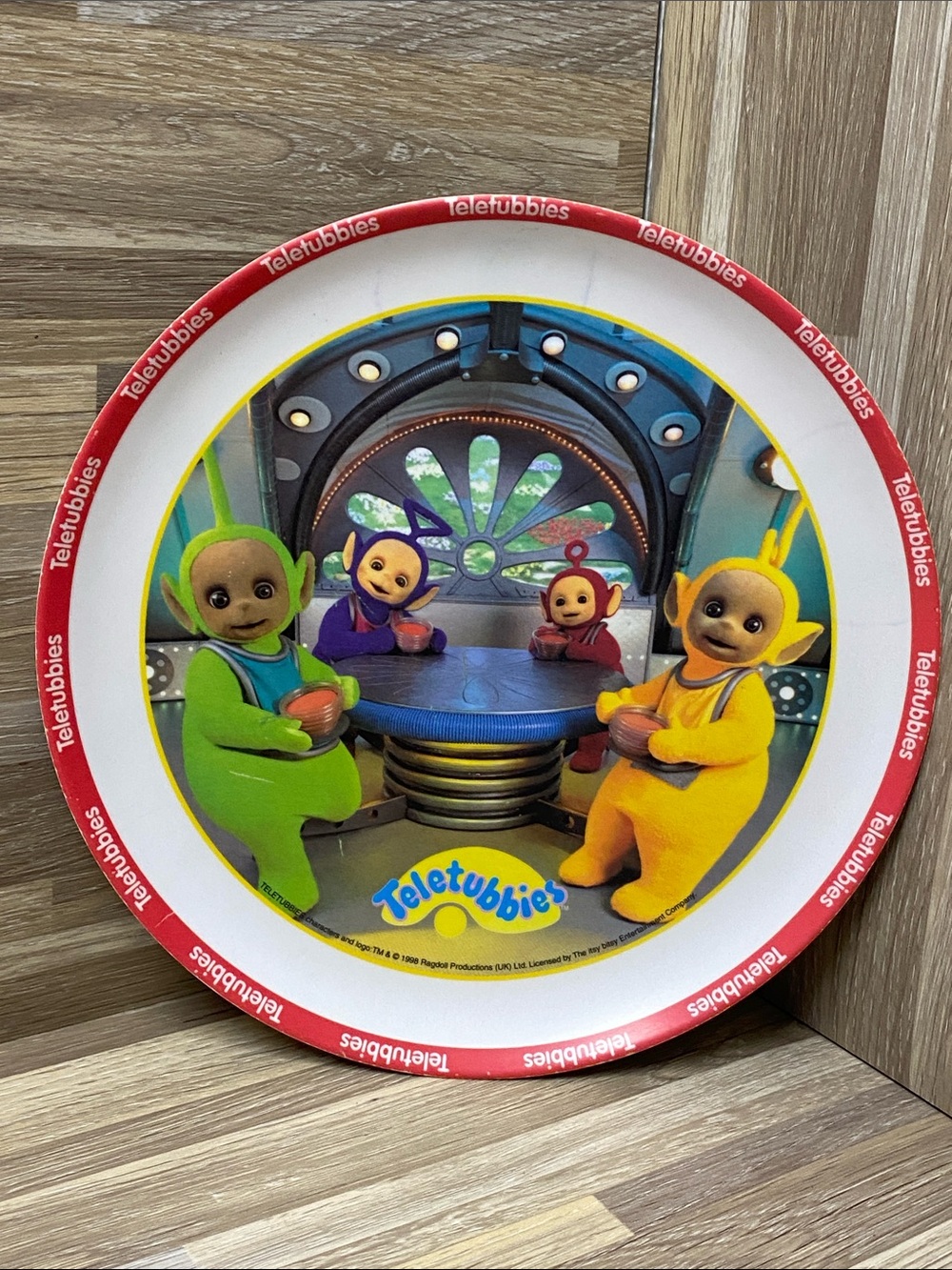 Teletubbies Plate with Red Rim and Multicolor Characters vintage Nostalgia y2k